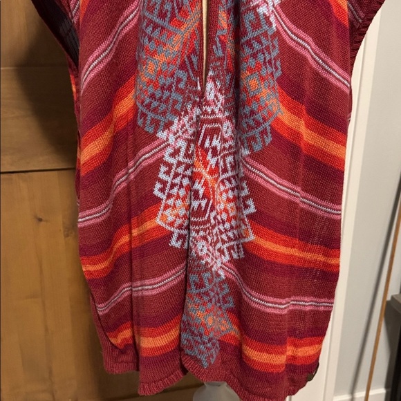 Eddie Bauer Knit Drape Phoenix Vest Womens XL Aztec Tribal Indian Fall colors - Picture 5 of 11